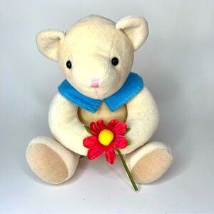 Hallmark Pitter Patter Teddy Bear Plush With Flower 7.5”